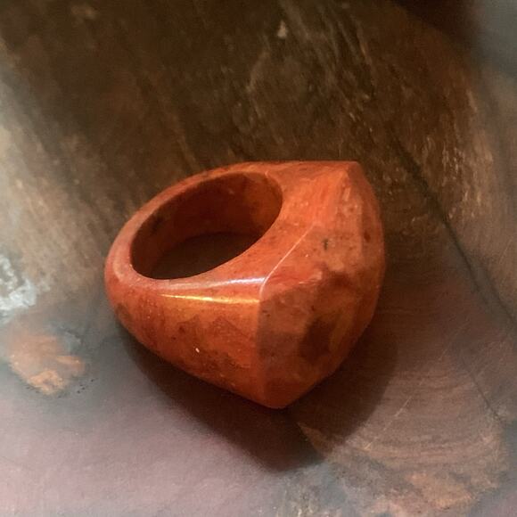 Red Jasper Statement Ring Size 9 - Picture 6 of 9